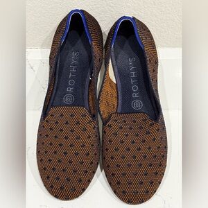 Rothy's Slip-On Knit Loafers in Brown and Navy